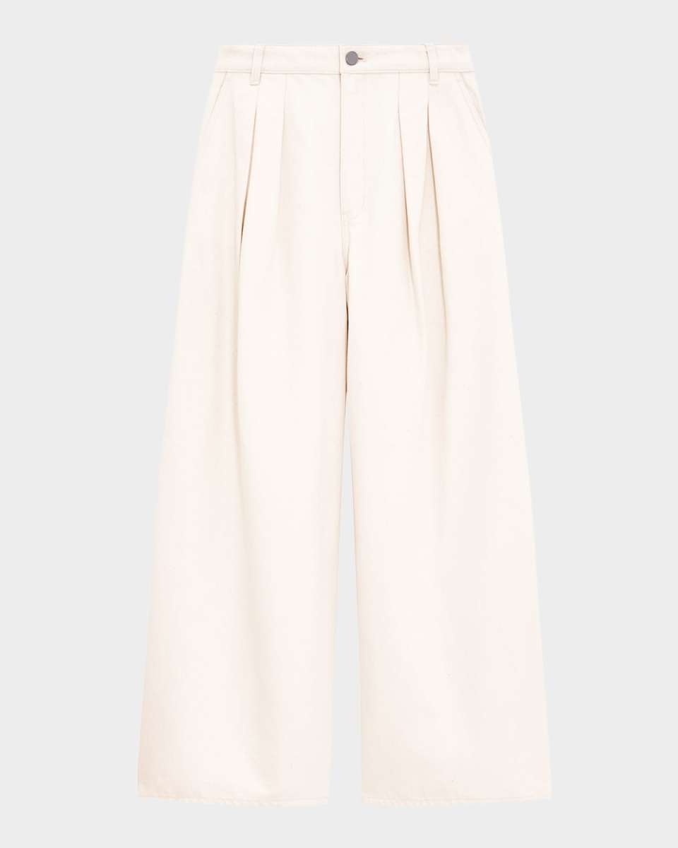Pleated Denim Pants
